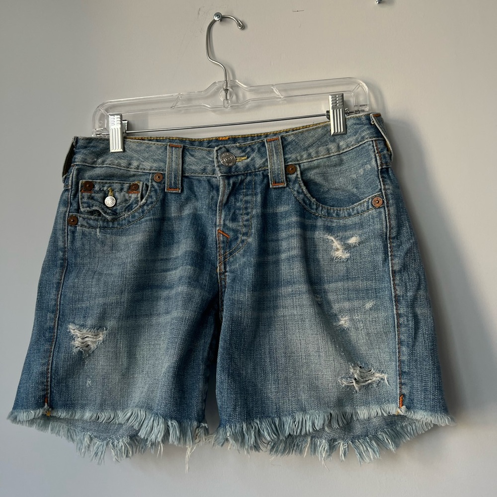 True Religion Relaxed Fit Denim Shorts
